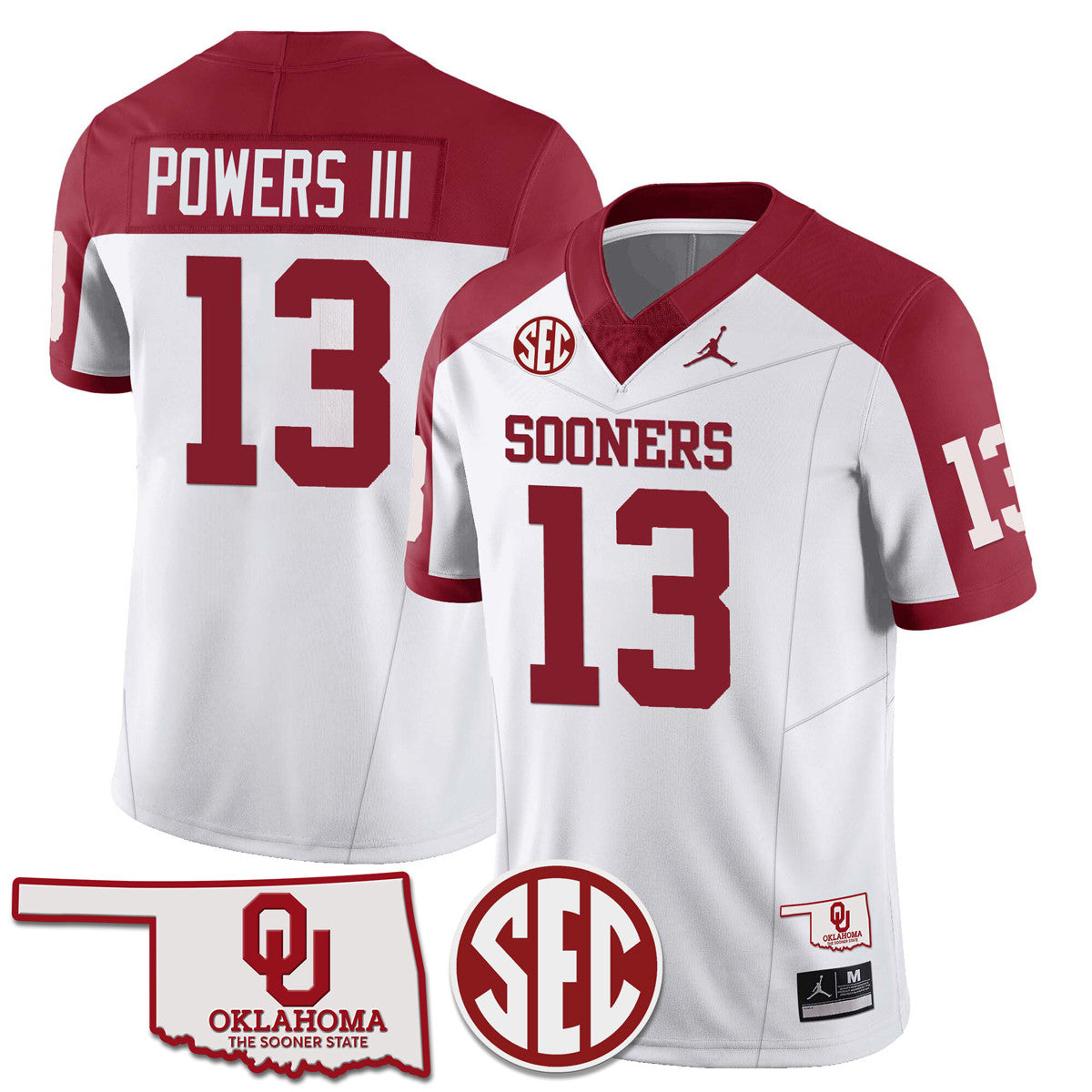 Men's Oklahoma Sooners 2024 Limited Jersey - SEC Patch - All Stitched