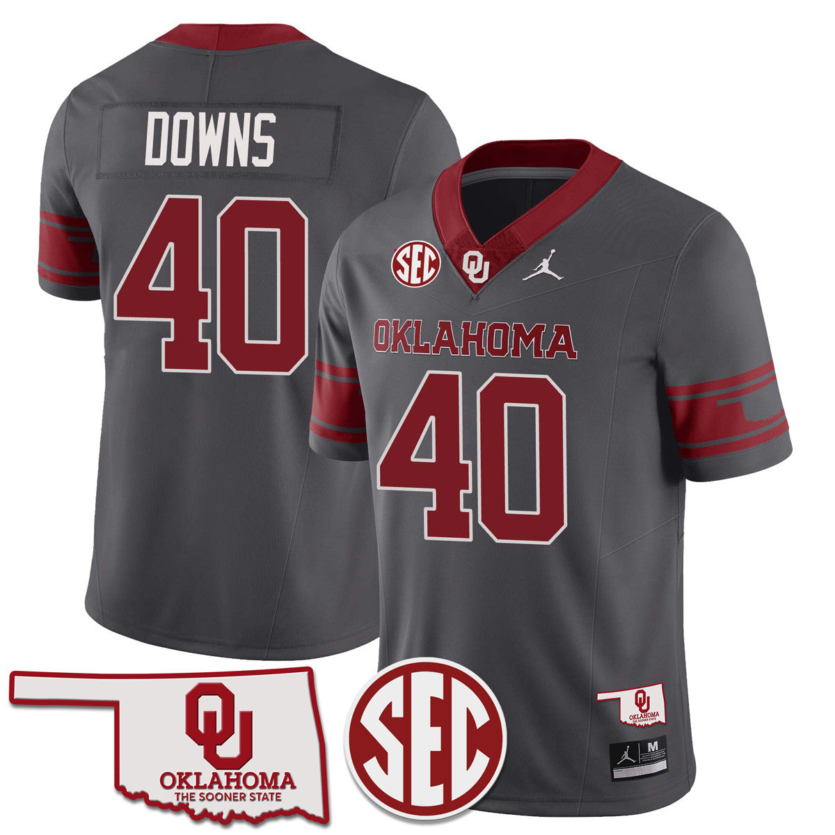 Men's Oklahoma Sooners 2024 Limited Jersey - SEC Patch - All Stitched