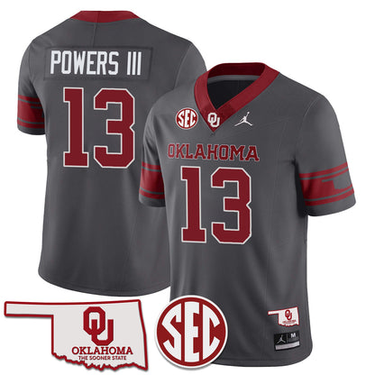 Men's Oklahoma Sooners 2024 Limited Jersey - SEC Patch - All Stitched