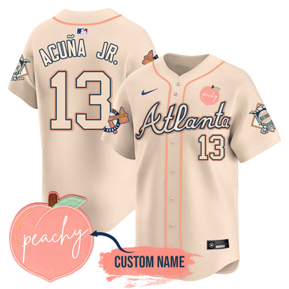 Personalized Braves 2024 Peach Fuzz Jersey - All Stitched