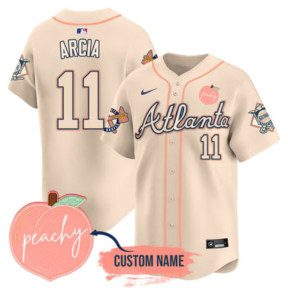 Personalized Braves 2024 Peach Fuzz Jersey - All Stitched