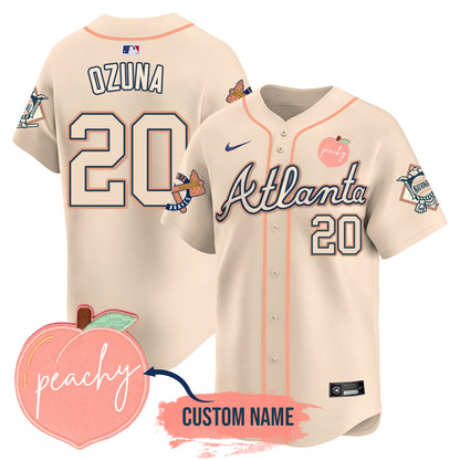 Personalized Braves 2024 Peach Fuzz Jersey - All Stitched