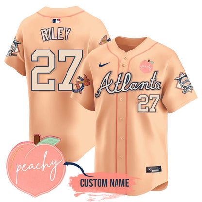 Personalized Braves 2024 Peach Fuzz Jersey - All Stitched