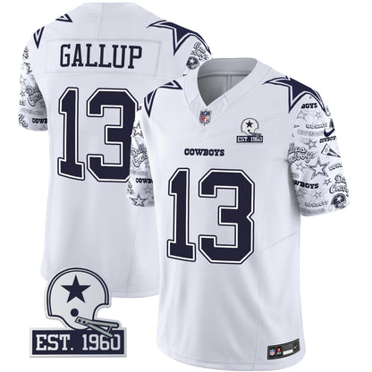 Cowboys Pattern Style Vapor Limited Jersey - All Stitched