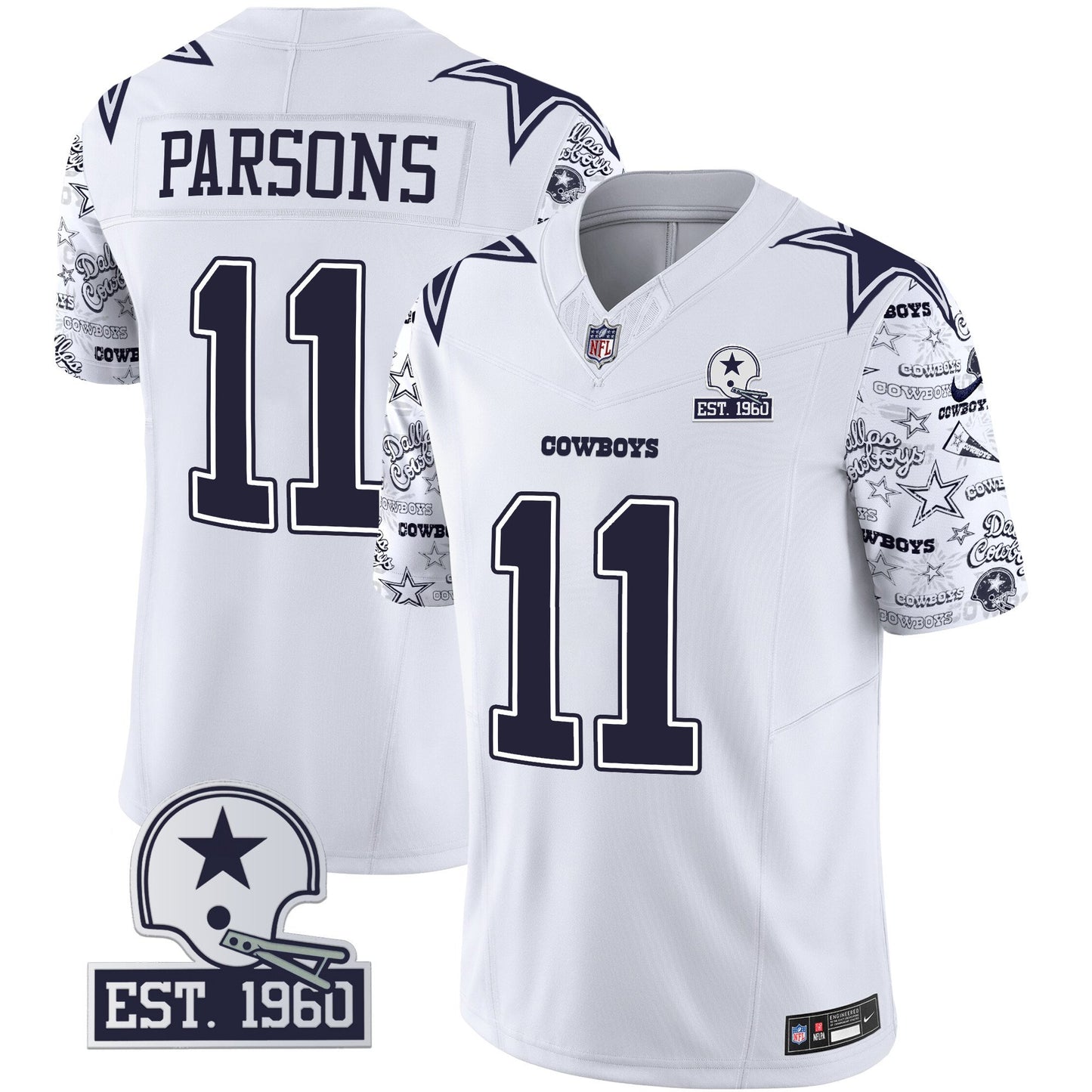 Cowboys Pattern Style Vapor Limited Jersey - All Stitched