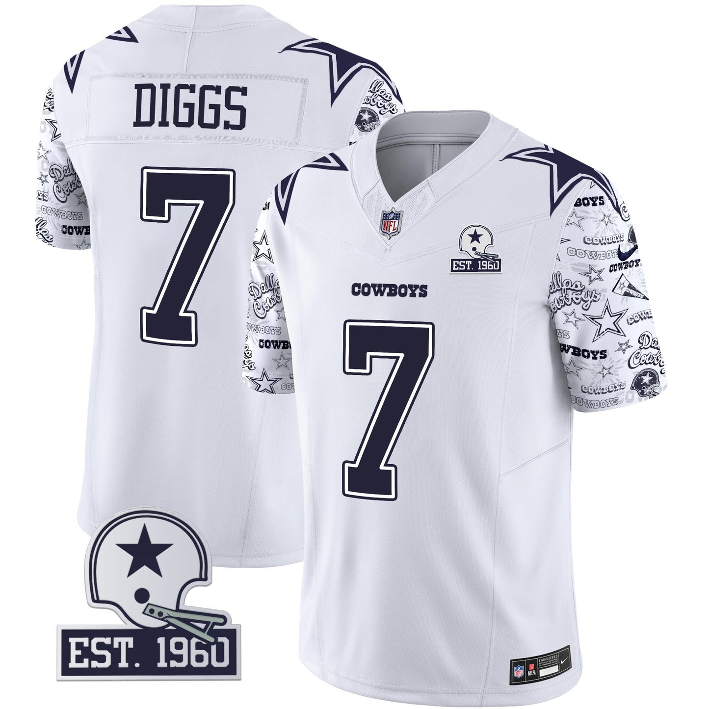 Cowboys Pattern Style Vapor Limited Jersey - All Stitched