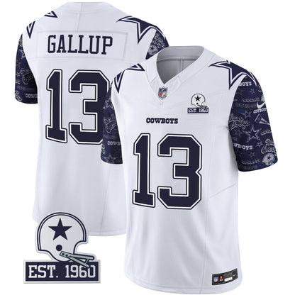 Cowboys Pattern Style Vapor Limited Jersey - All Stitched