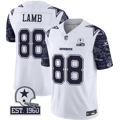 Cowboys Pattern Style Vapor Limited Jersey - All Stitched