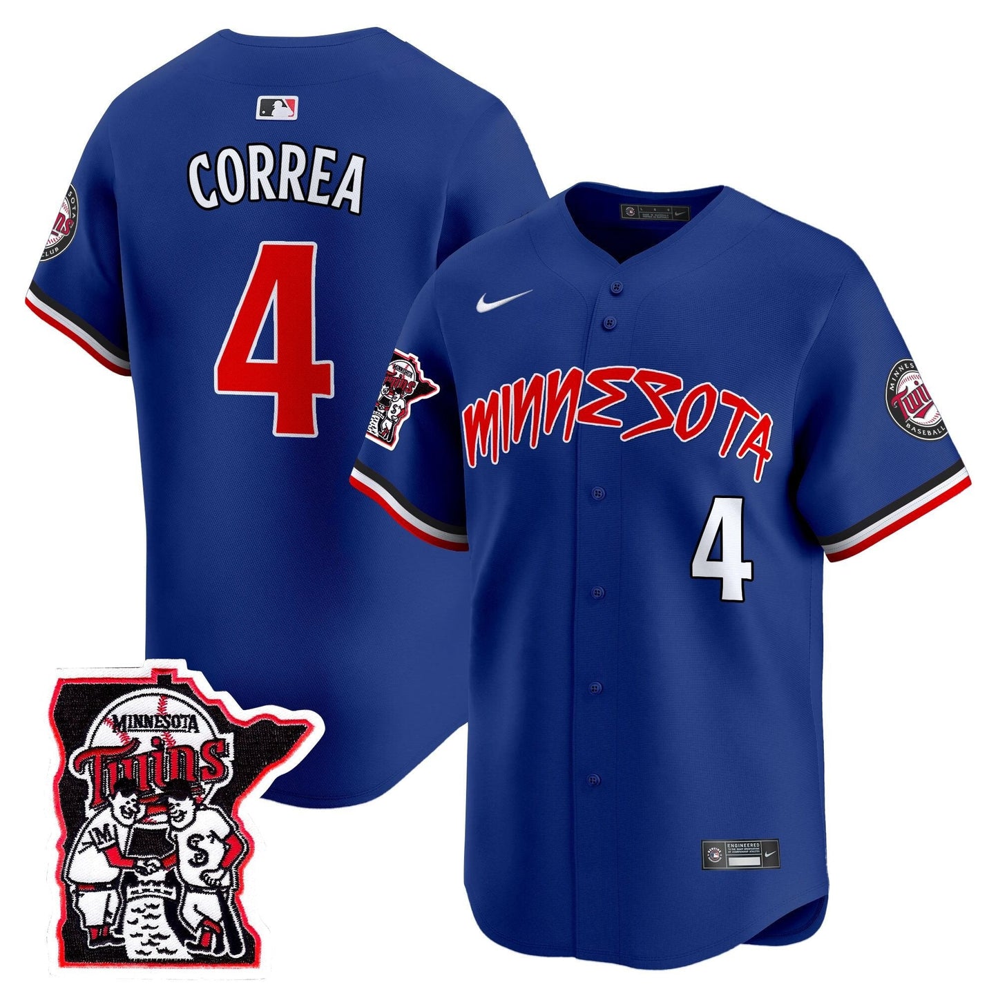 Minnesota Twins Shaking Hands Patch Vapor Premier Limited Jersey - All Stitched