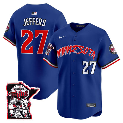 Minnesota Twins Shaking Hands Patch Vapor Premier Limited Jersey - All Stitched