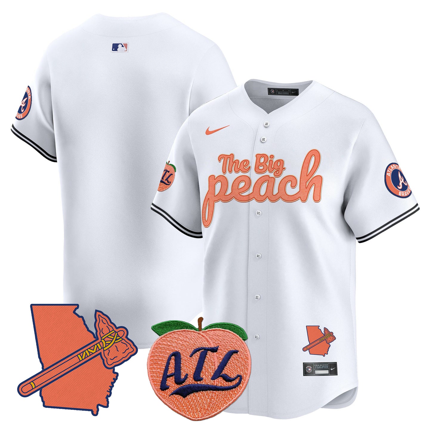 Braves The Big Peach Vapor Premier Limited Jersey - All Stitched