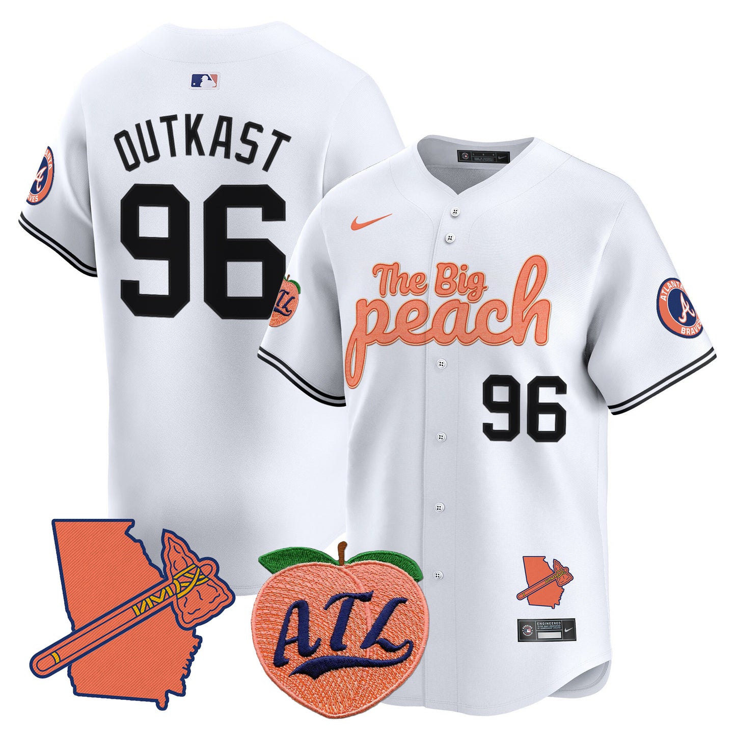 Braves The Big Peach Vapor Premier Limited Jersey - All Stitched