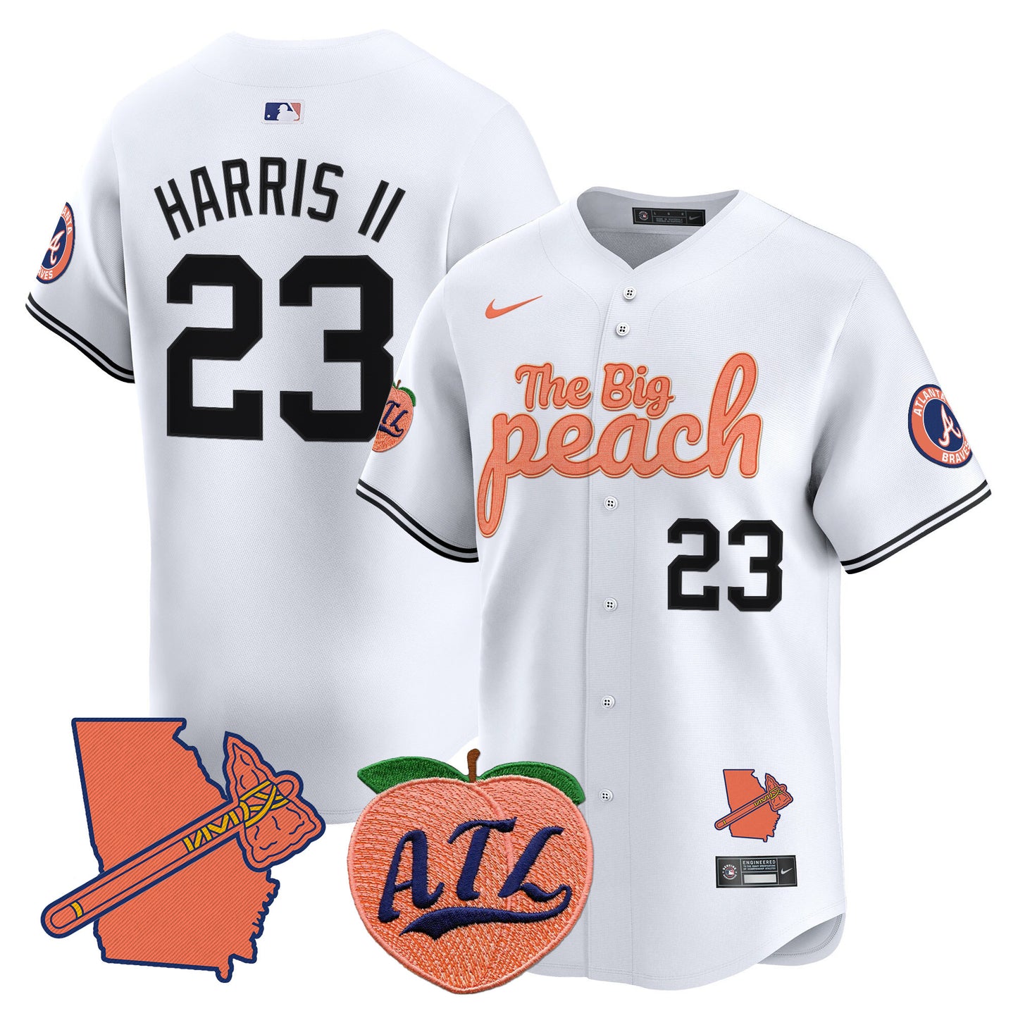 Braves The Big Peach Vapor Premier Limited Jersey - All Stitched