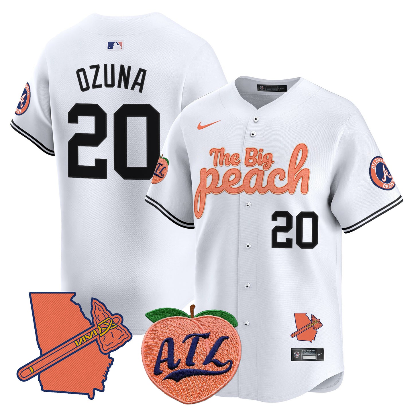 Braves The Big Peach Vapor Premier Limited Jersey - All Stitched