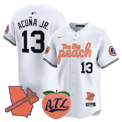 Braves The Big Peach Vapor Premier Limited Jersey - All Stitched