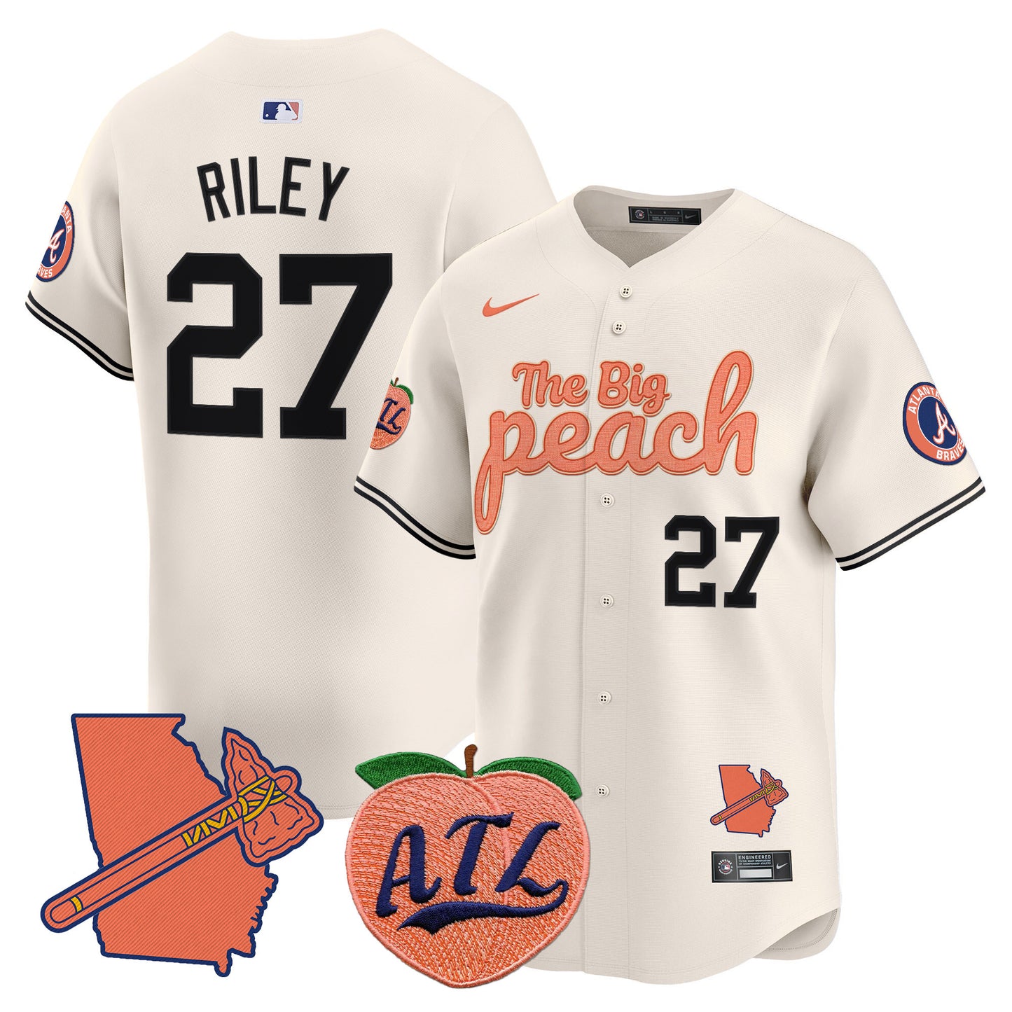 Braves The Big Peach Vapor Premier Limited Jersey - All Stitched