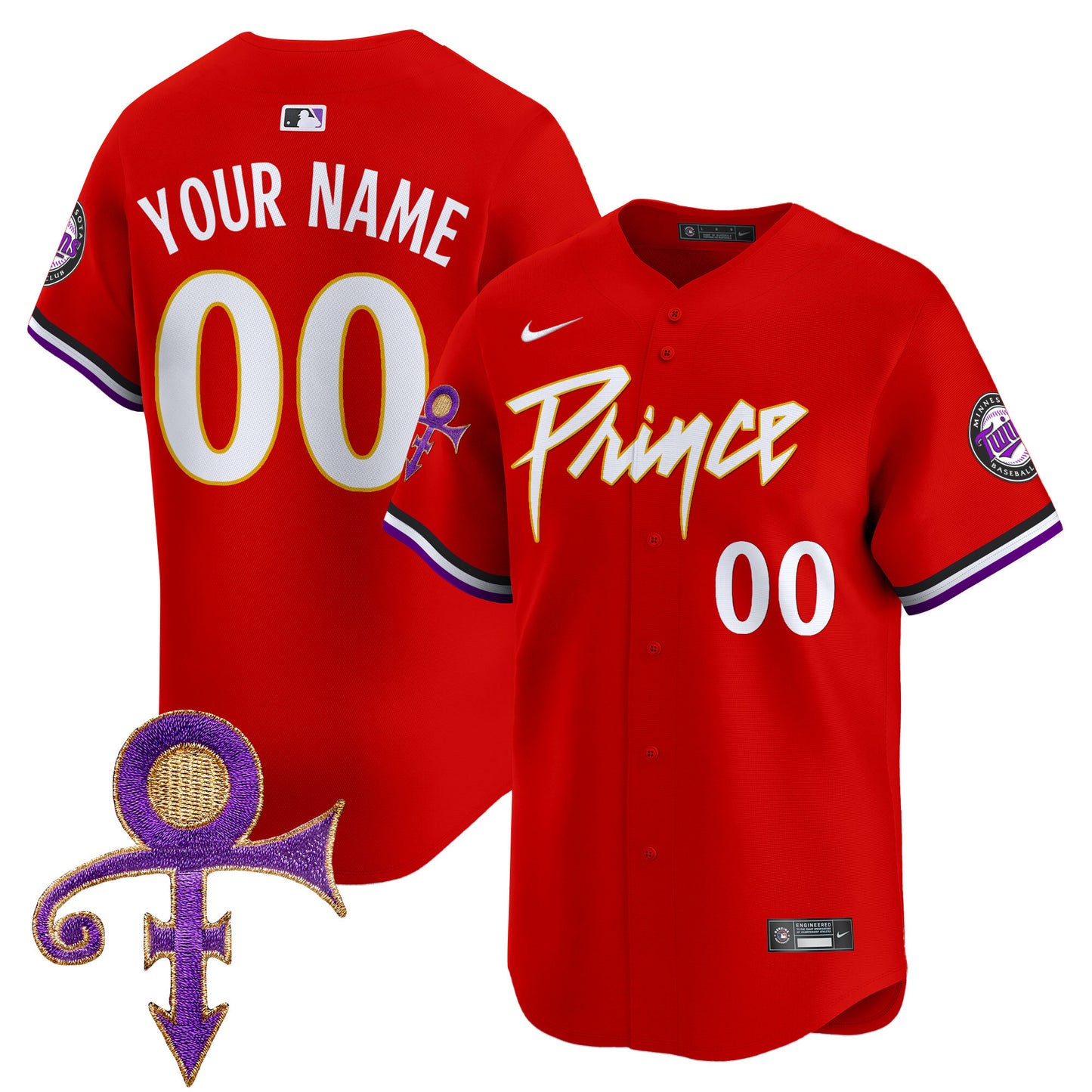 Twins Prince Patch Vapor Premier Limited Custom Jersey - All Stitched