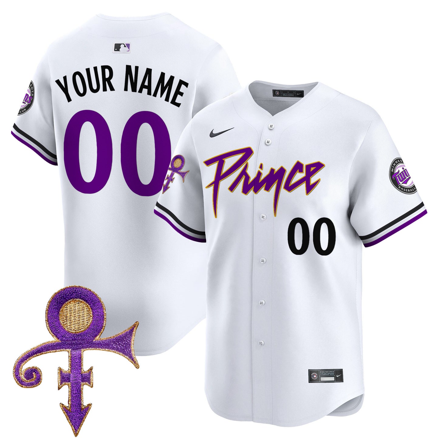 Twins Prince Patch Vapor Premier Limited Custom Jersey - All Stitched