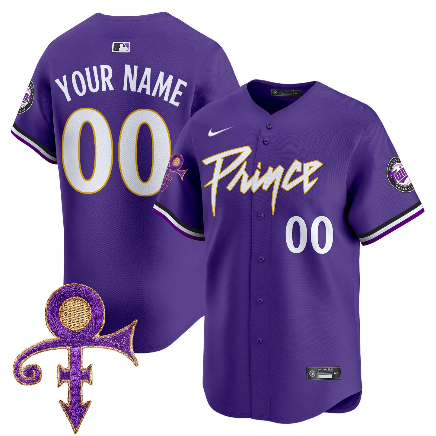 Twins Prince Patch Vapor Premier Limited Custom Jersey - All Stitched