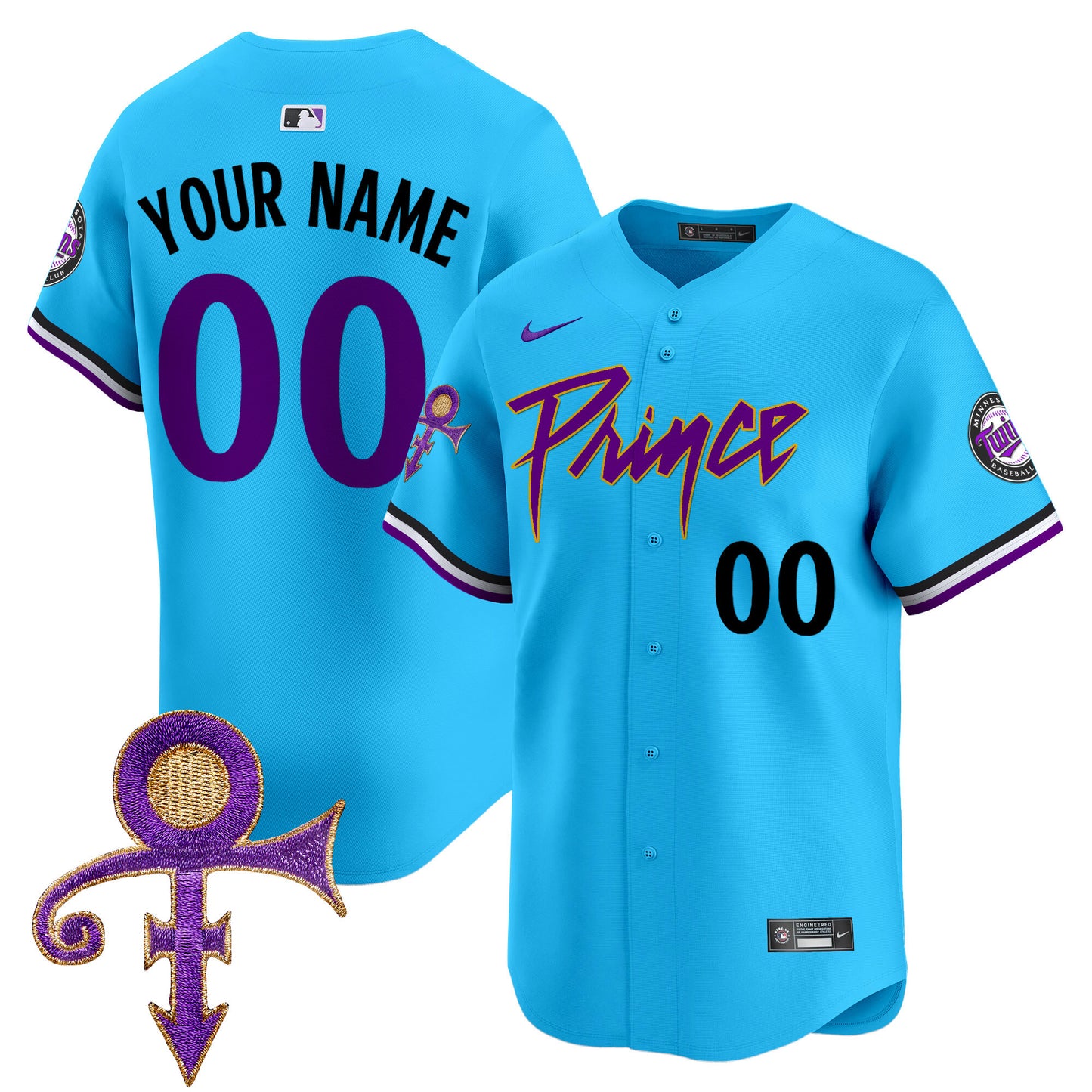 Twins Prince Patch Vapor Premier Limited Custom Jersey - All Stitched