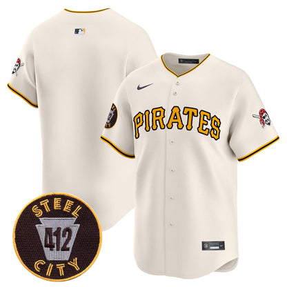 Pittsburgh Pirates 412 Patch Vapor Premier Limited Jersey V3 - All Stitched