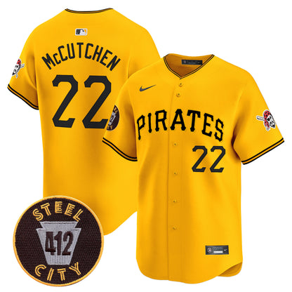 Pittsburgh Pirates 412 Patch Vapor Premier Limited Jersey V3 - All Stitched