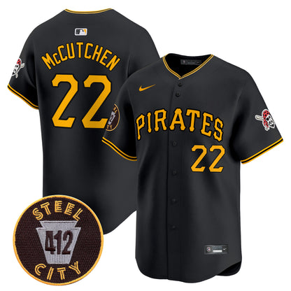 Pittsburgh Pirates 412 Patch Vapor Premier Limited Jersey V3 - All Stitched