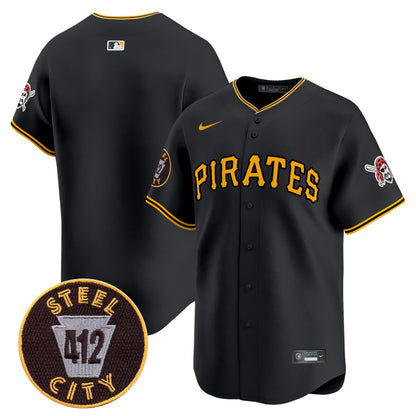 Pittsburgh Pirates 412 Patch Vapor Premier Limited Jersey V3 - All Stitched