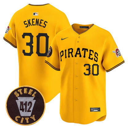 Pittsburgh Pirates 412 Patch Vapor Premier Limited Jersey V3 - All Stitched