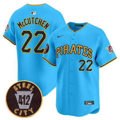 Pittsburgh Pirates 412 Patch Vapor Premier Limited Jersey V3 - All Stitched