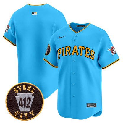 Pittsburgh Pirates 412 Patch Vapor Premier Limited Jersey V3 - All Stitched