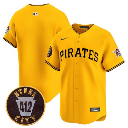 Pittsburgh Pirates 412 Patch Vapor Premier Limited Jersey V3 - All Stitched