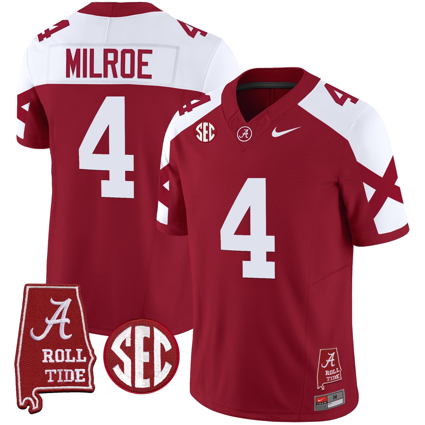 Alabama Crimson Tide Vapor Limited Jersey V6 - Alabama Map - All Stitched