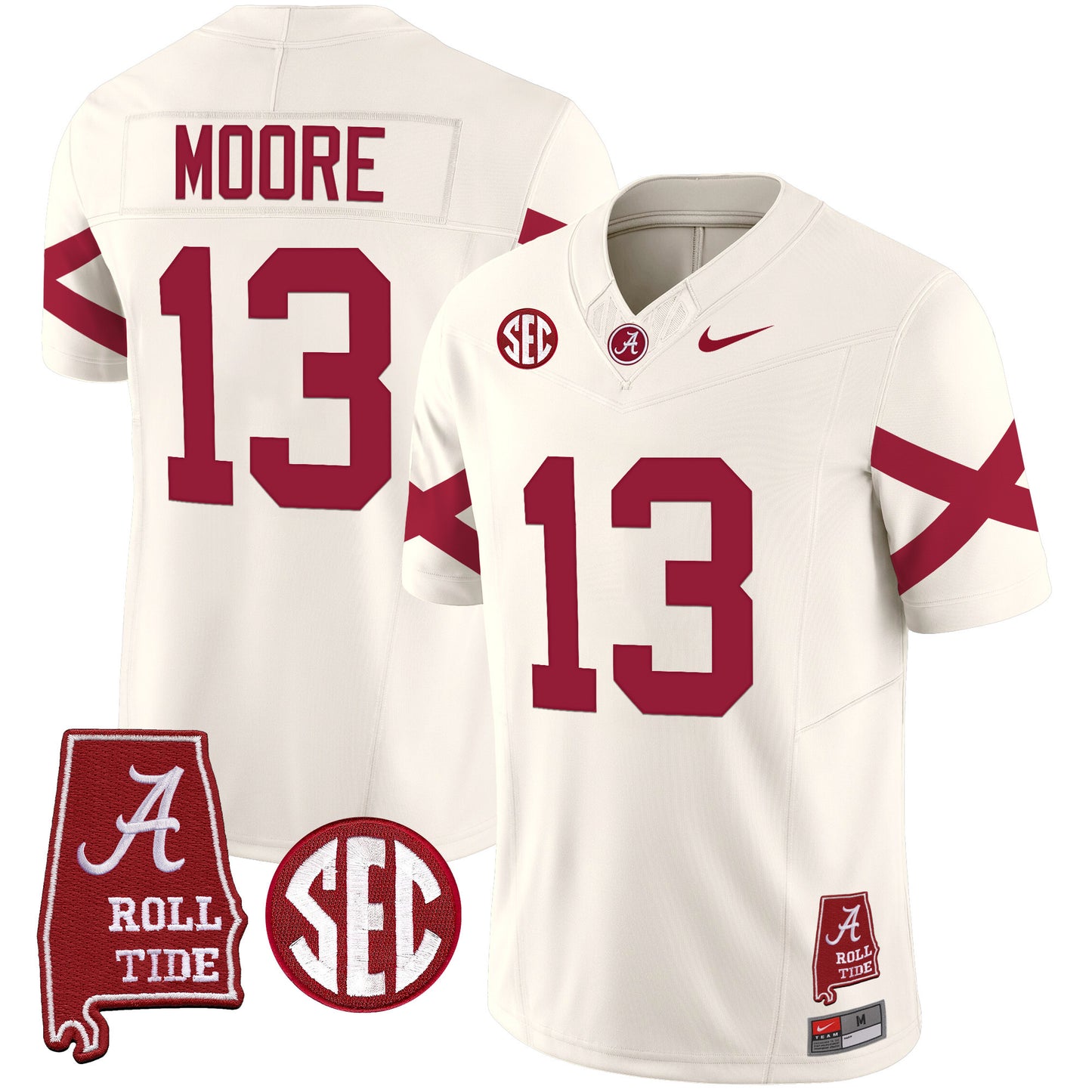 Alabama Crimson Tide Vapor Limited Jersey V6 - Alabama Map - All Stitched