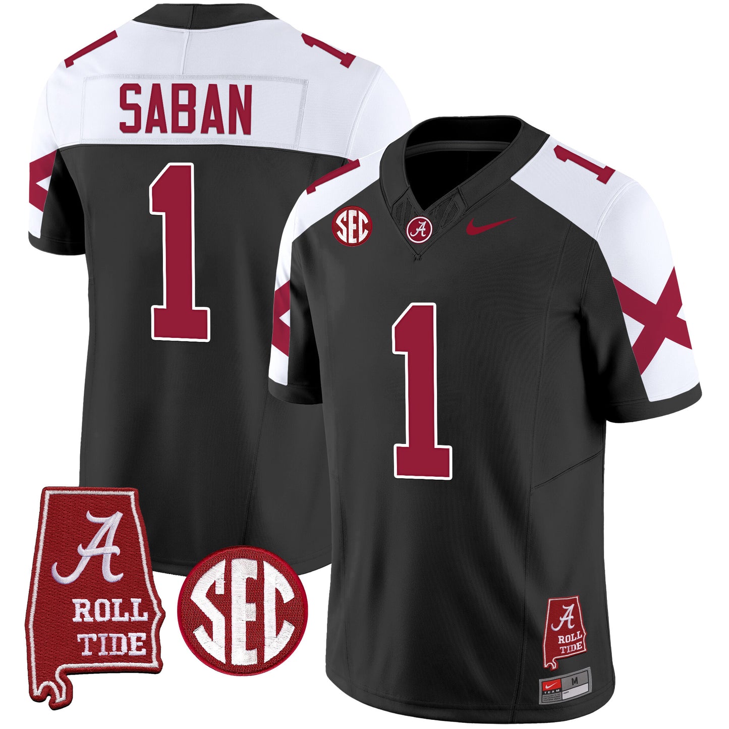 Alabama Crimson Tide Vapor Limited Jersey V6 - Alabama Map - All Stitched