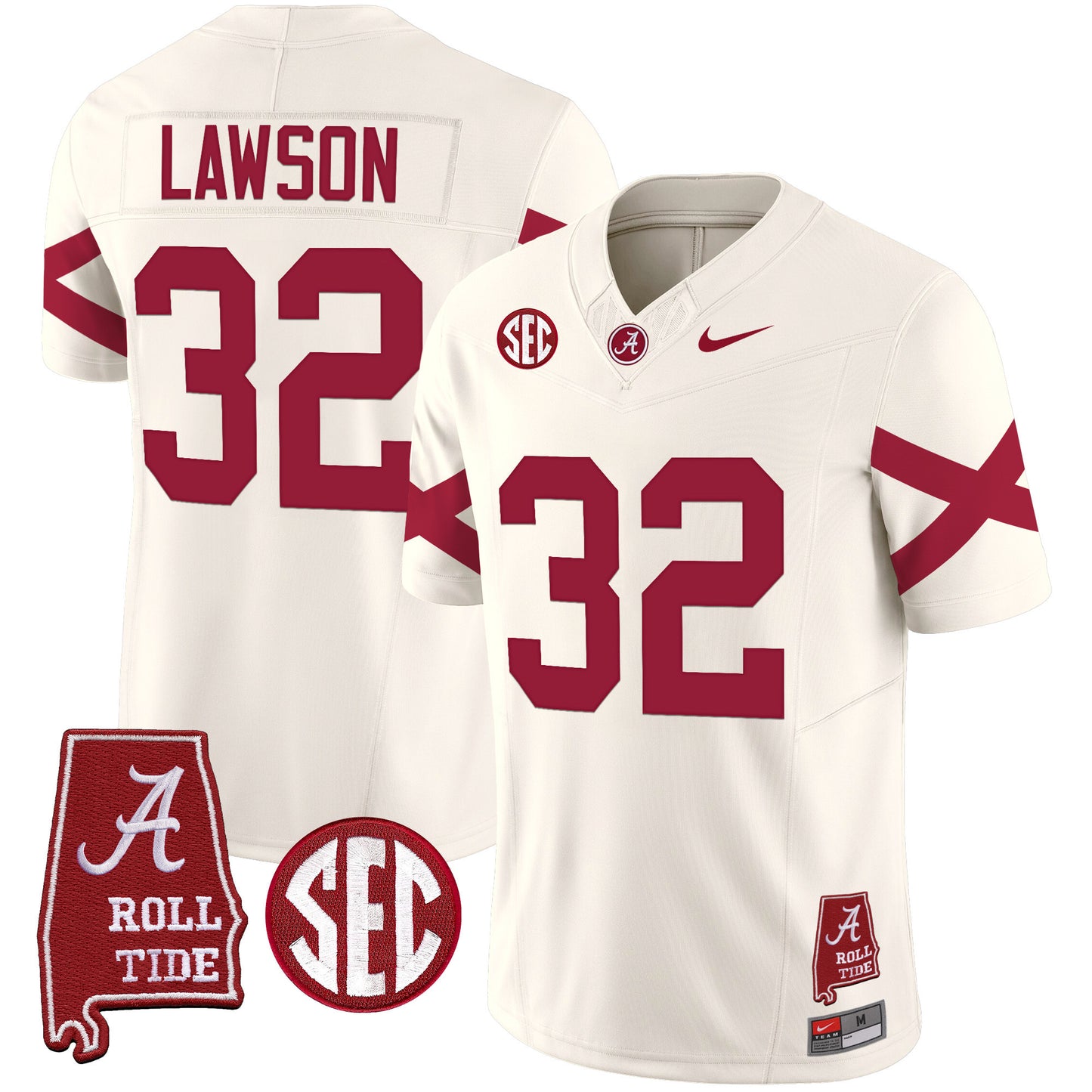 Alabama Crimson Tide Vapor Limited Jersey V6 - Alabama Map - All Stitched