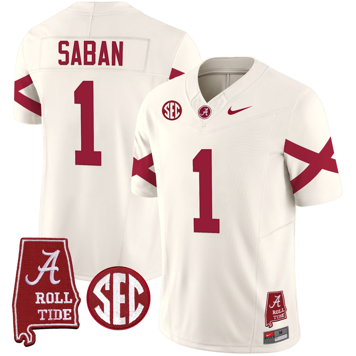 Alabama Crimson Tide Vapor Limited Jersey V6 - Alabama Map - All Stitched