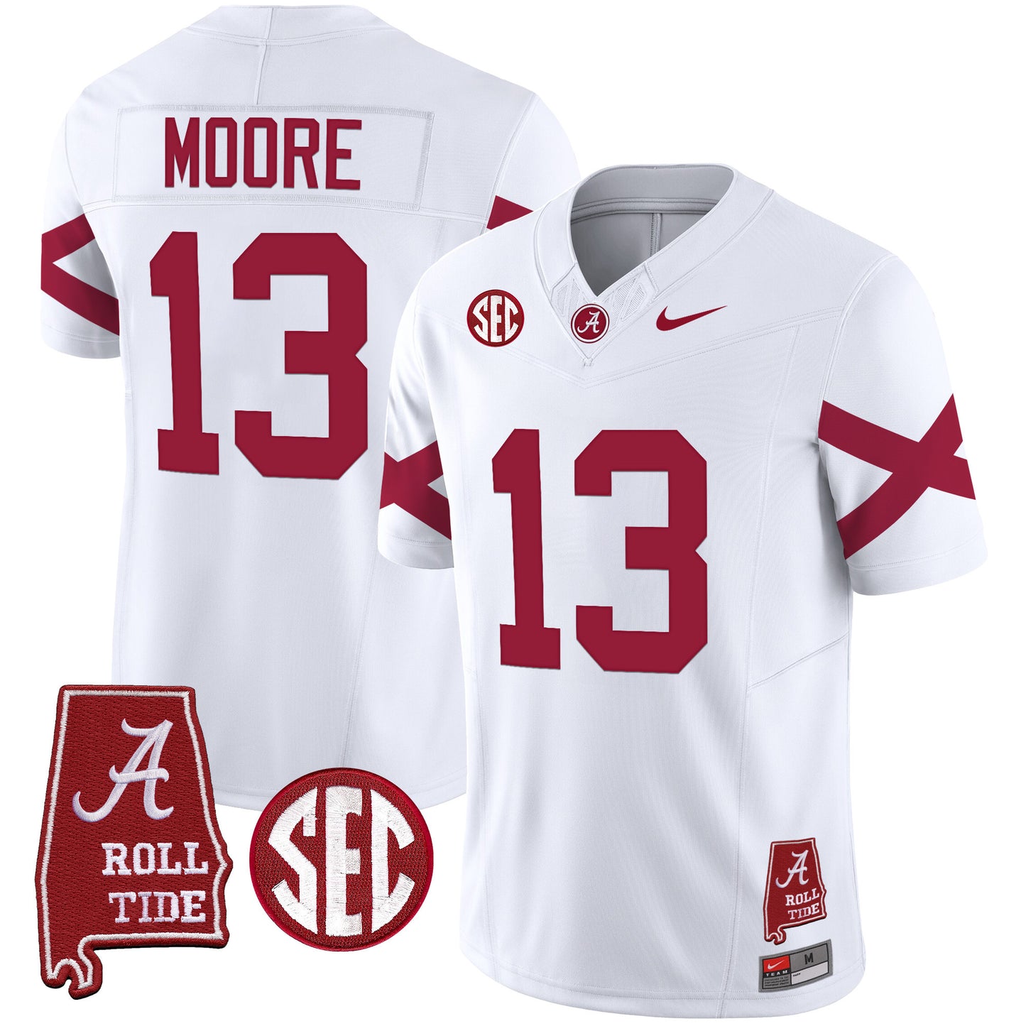 Alabama Crimson Tide Vapor Limited Jersey V6 - Alabama Map - All Stitched