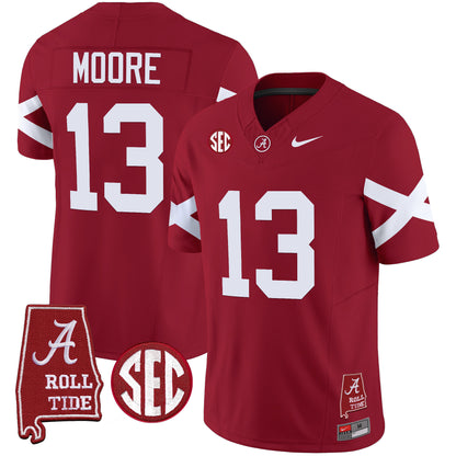 Alabama Crimson Tide Vapor Limited Jersey V6 - Alabama Map - All Stitched