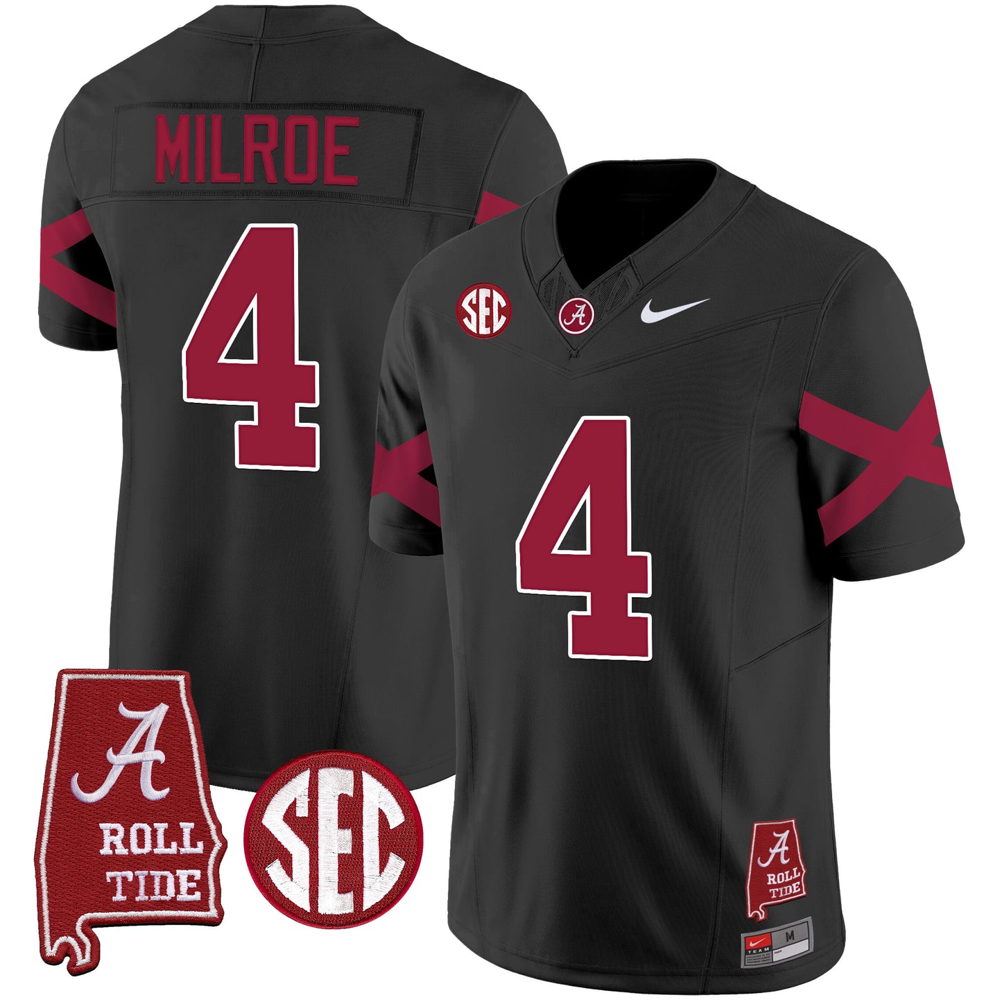 Alabama Crimson Tide Vapor Limited Jersey V6 - Alabama Map - All Stitched