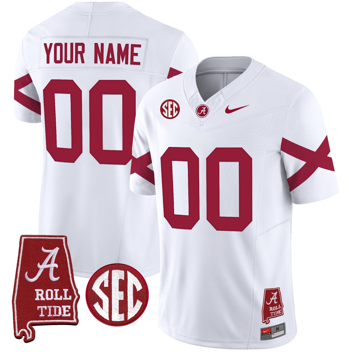 Alabama Crimson Tide Vapor Limited Custom Jersey V6 - Alabama Map - All Stitched