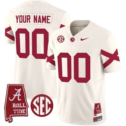 Alabama Crimson Tide Vapor Limited Custom Jersey V6 - Alabama Map - All Stitched