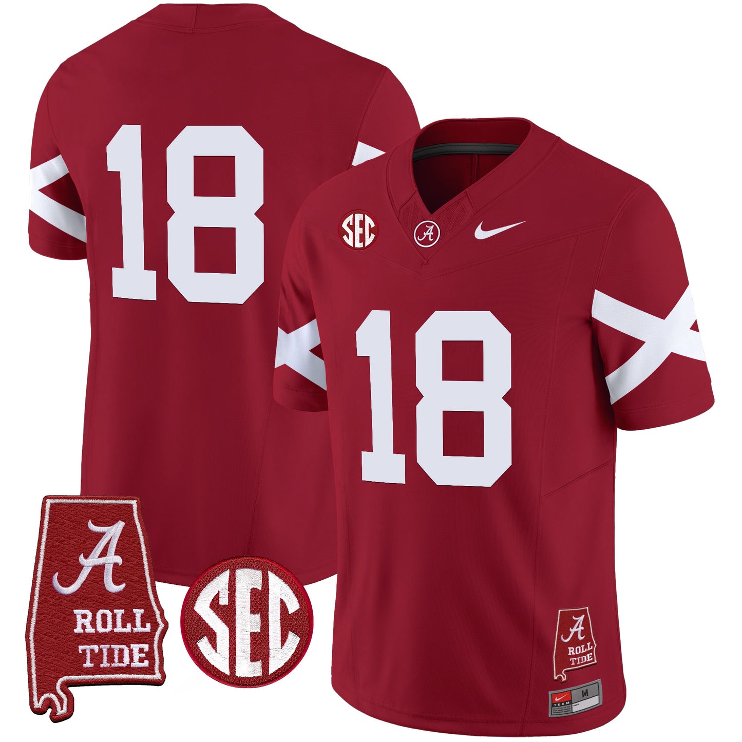 Alabama Crimson Tide Vapor Limited Jersey V6 - Alabama Map - All Stitched