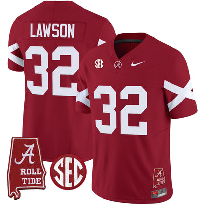 Alabama Crimson Tide Vapor Limited Jersey V6 - Alabama Map - All Stitched