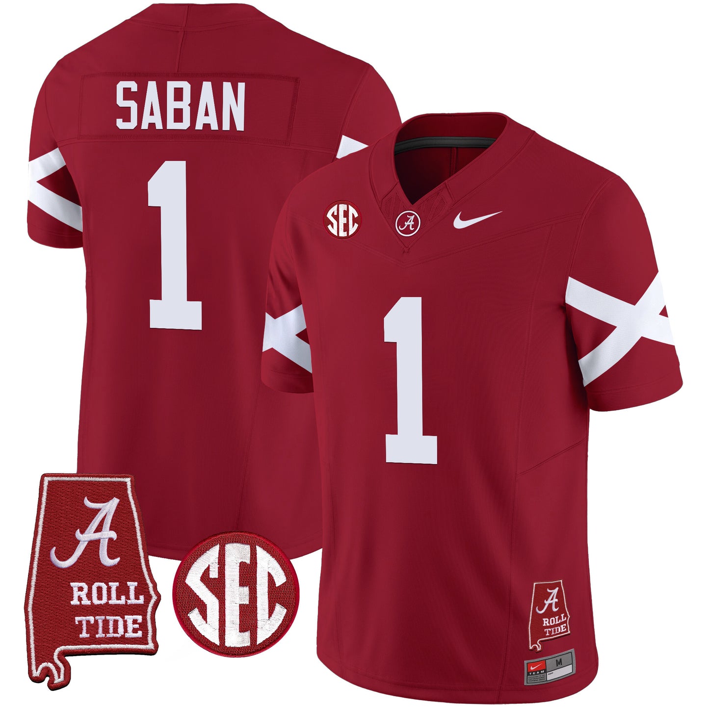 Alabama Crimson Tide Vapor Limited Jersey V6 - Alabama Map - All Stitched