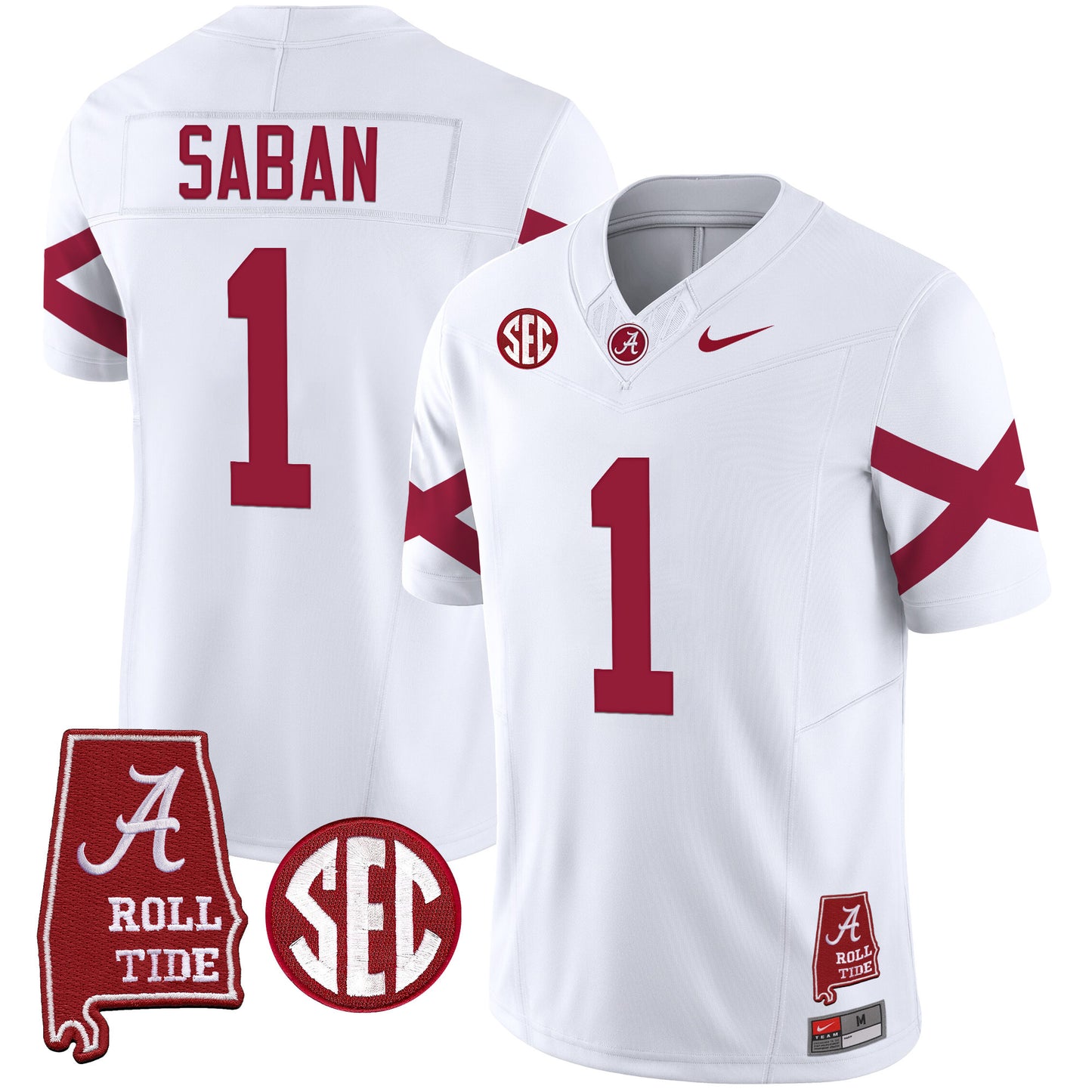 Alabama Crimson Tide Vapor Limited Jersey V6 - Alabama Map - All Stitched