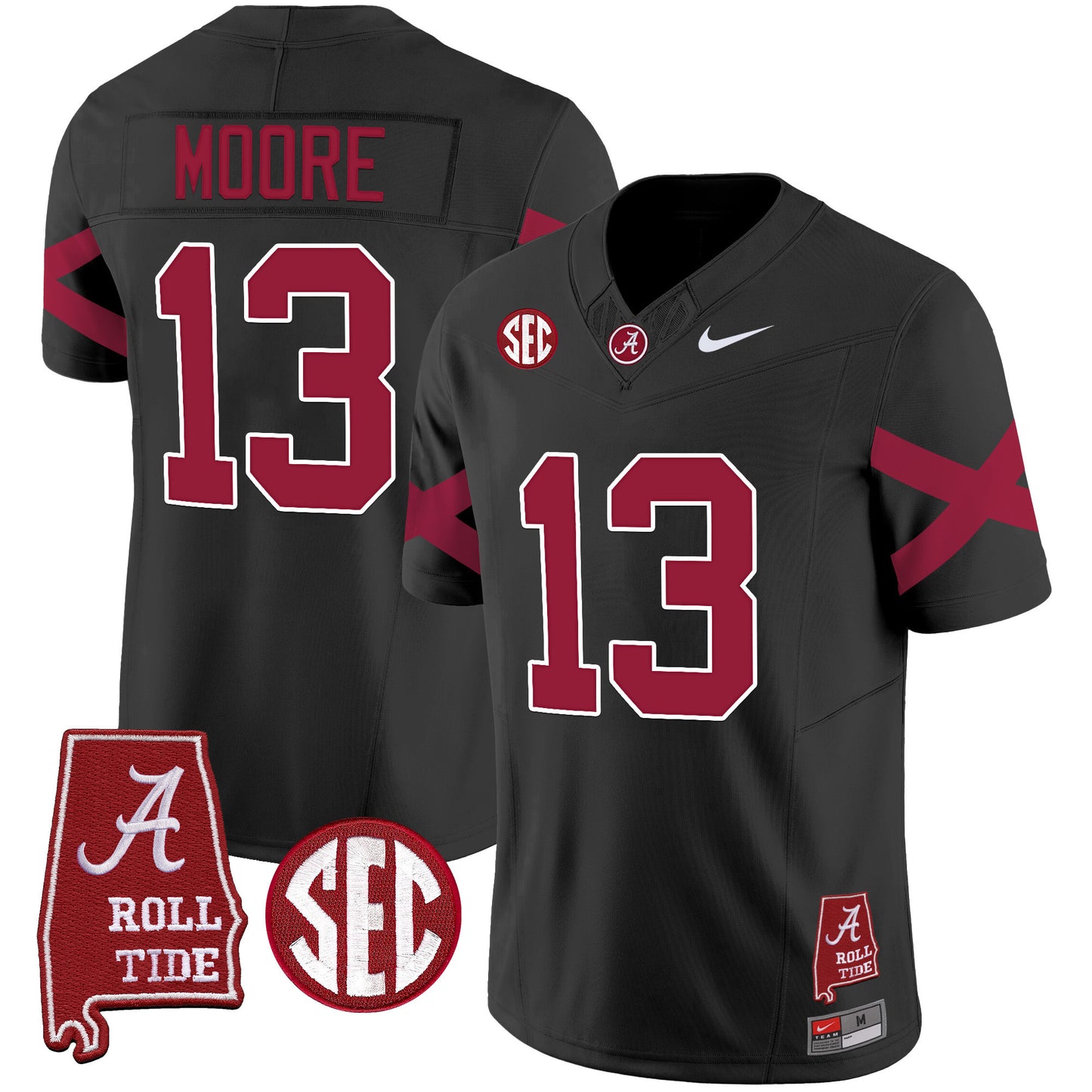 Alabama Crimson Tide Vapor Limited Jersey V6 - Alabama Map - All Stitched