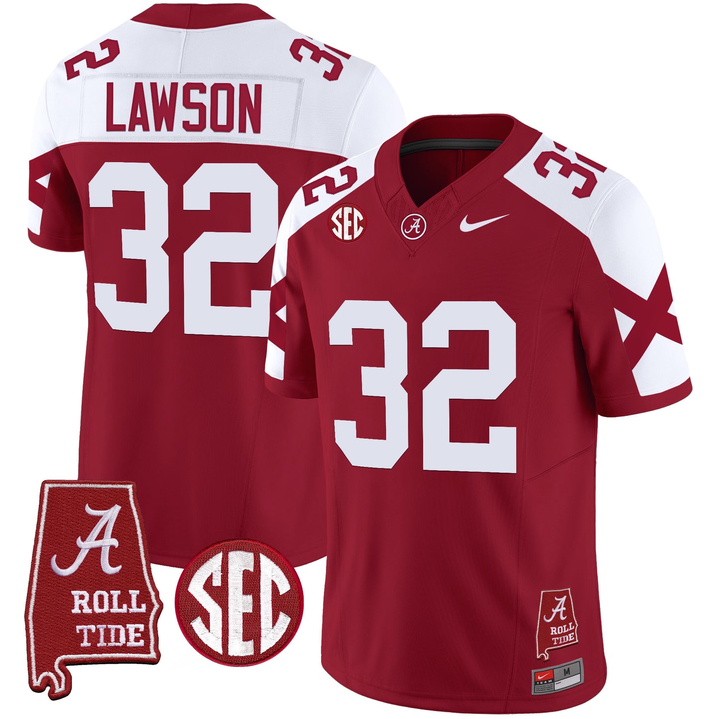 Alabama Crimson Tide Vapor Limited Jersey V6 - Alabama Map - All Stitched