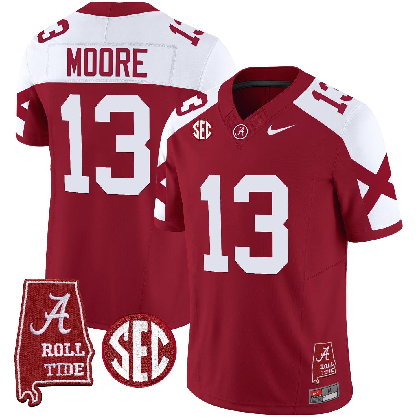 Alabama Crimson Tide Vapor Limited Jersey V6 - Alabama Map - All Stitched