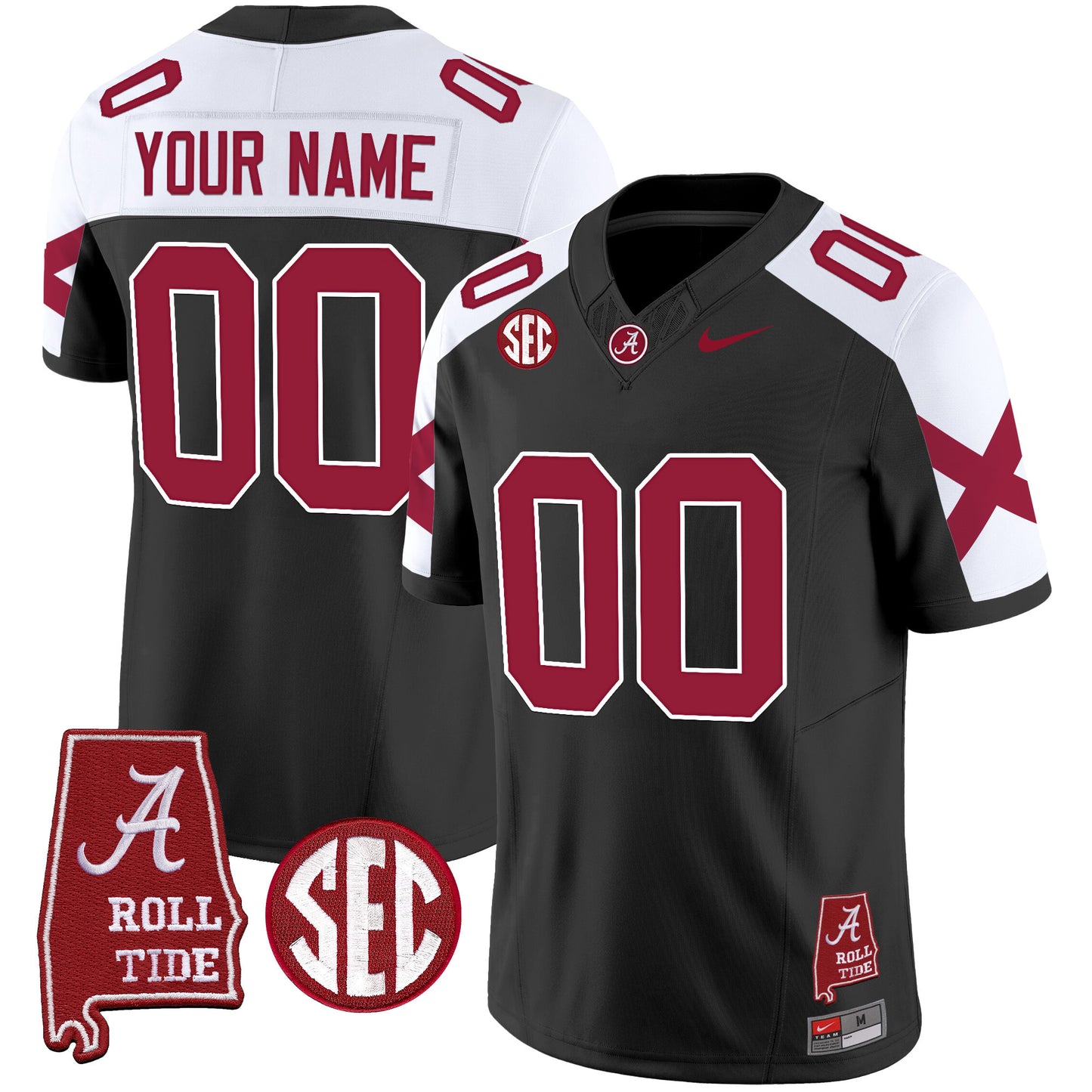 Alabama Crimson Tide Vapor Limited Custom Jersey V6 - Alabama Map - All Stitched